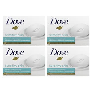 Dove, Beauty Bar Soap, Sensitive Skin, Seifenstück für empfindliche Haut, ohne Duftstoffe, 4 Stück, jeweils 106 g (3,75 oz.)