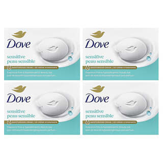 Dove, Sabonete em Barra de Beleza, Para Peles Sensíveis, Sem Perfume, 4 Barras, 106 g (3,75 oz) Cada