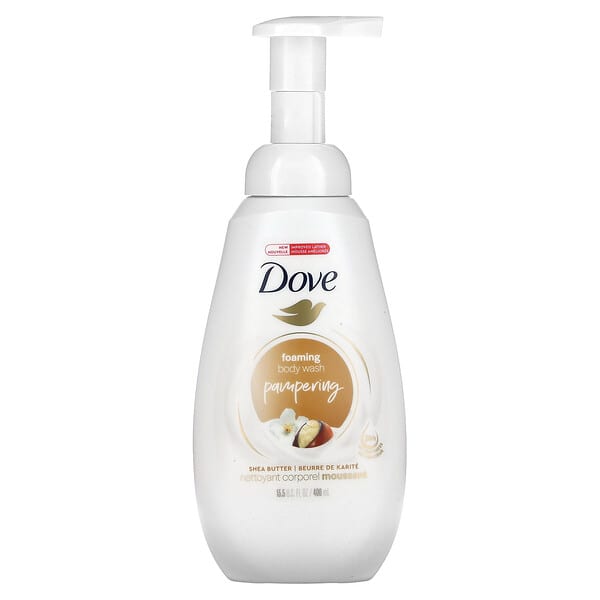 Dove, Jabón líquido para el cuerpo en espuma, Cuidado del cuerpo, Manteca de karité`` 400 ml (13,5 oz. Líq.)