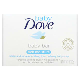 Dove, Baby Dove, Barra de jabón para bebés, Hidratación intensa, 90 g (3,17 oz) 
