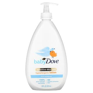 Dove, Bebé, Cuidado de la piel sensible, Loción hipoalergénica, Humectación intensa, 591 ml (20 oz. Líq.)