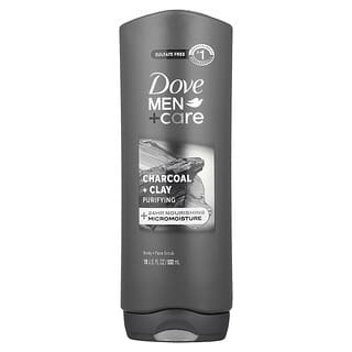 Dove, Men + Care, vartalon ja kasvojen kuorinta, hiili + savi, 532 ml
