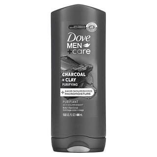 Dove, 男性护理，净化，身体及面部磨砂膏，木炭+粘土，13.5 液量盎司（400 毫升）
