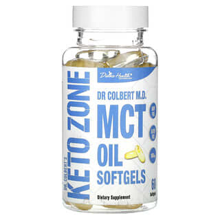 Divine Health, El suplemento de aceites esenciales Essential Living Oils de Dr. Colbert's Keto Zone, Cápsulas blandas de aceite de MCT, 1000 mg, 60 cápsulas blandas