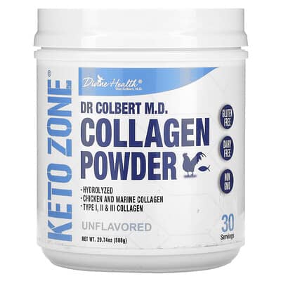 Divine Health, Dr. Colbert's Keto Zone, Collagen Protein Powder, Original Flavor, 20.74 oz (588 g)