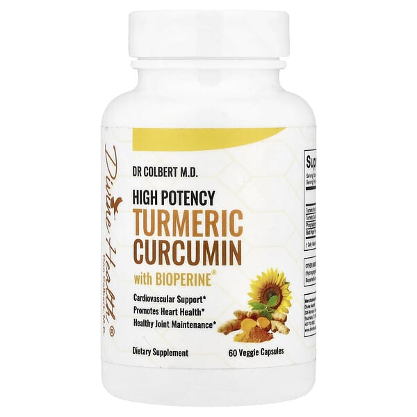 High Potency Turmeric Curcumin with BioPerine®, 60 Veggie Capsules