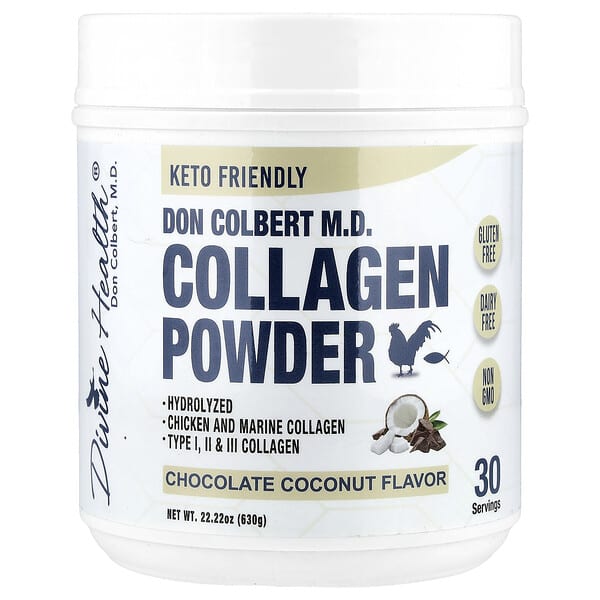 Don Colbert M.D., Collagen Powder, Chocolate Coconut, 22.22 oz (630 g)