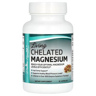 Divine Health, Living, Chelated Magnesium, chelatiertes Magnesium, 60 Kapseln