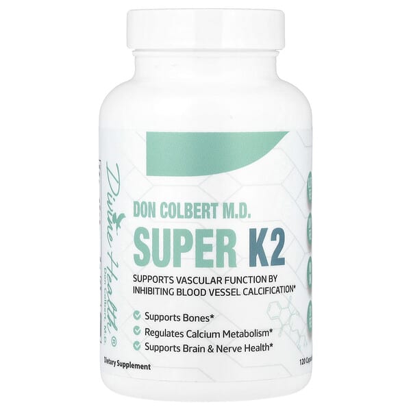 Divine Health Don Colbert M.D. Super K2, 120 Capsules (200 mcg per Capsule)