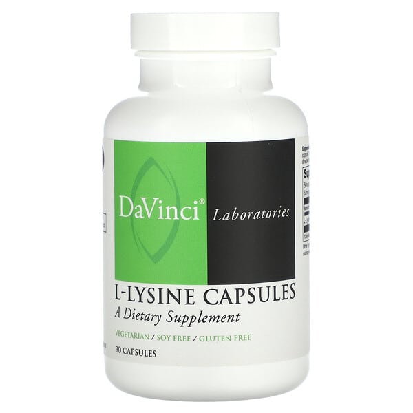 DaVinci Laboratories, L-Lysine Capsules, 90 Capsules (500 mg per Capsule) — product photo 1