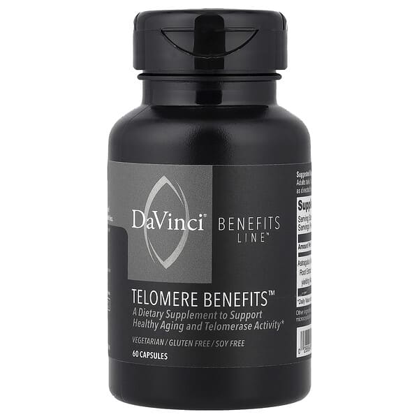 DaVinci Laboratories, Benefits Line™, Telomere Benefits™, 60 kapsułek (250 mg na kapsułkę)