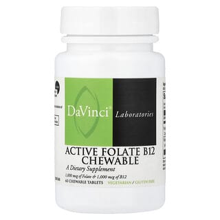 DaVinci Laboratories, Active Folate B12 Chewable, 60 Chewable Tablets