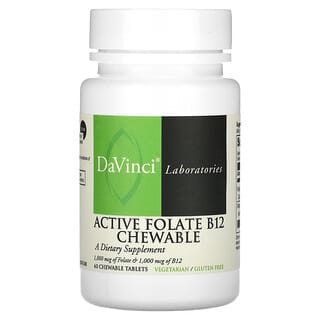 DaVinci Laboratories of Vermont, Active Folate B12 masticable, 60 comprimidos masticables