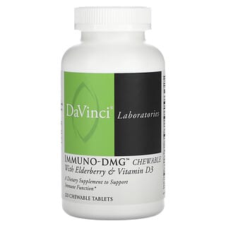 DaVinci Laboratories of Vermont, Immuno-DMG masticable con saúco y vitamina D3`` 120 comprimidos masticables