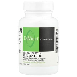 DaVinci Laboratories of Vermont, Vitamin K2 + Resveratrol, 60 Capsules