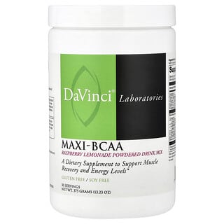 DaVinci Laboratories, Maxi-BCAA, miscela per bevande in polvere, limonata al lampone, 375 g