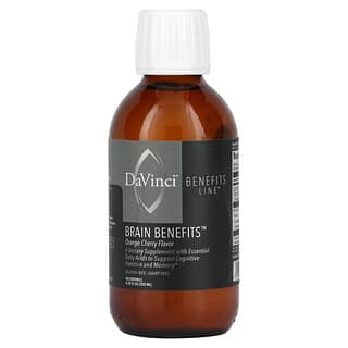 DaVinci Laboratories of Vermont, Benefits Line, преимущества для мозга, со вкусом апельсина и вишни, 200 мл (6,76 жидк. унции)
