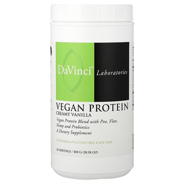 DaVinci Laboratories, 비건 단백질, 크리미 바닐라, 810g(28.58oz)