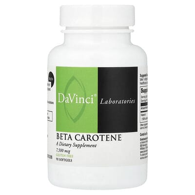 DaVinci Laboratories, Beta-Carotene Softgels, 7500 mcg, 90 Softgels