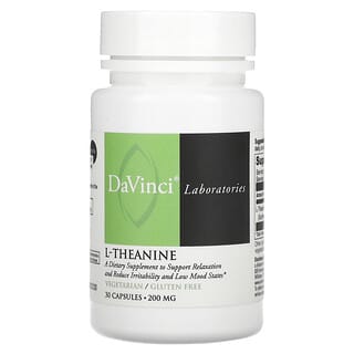 DaVinci Laboratories of Vermont, L-teanina, 200 mg, 30 cápsulas