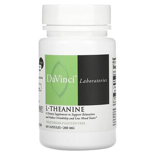 DaVinci Laboratories of Vermont, L-théanine, 200 mg, 60 capsules