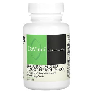 DaVinci Laboratories of Vermont, Tocoferol mixto natural E-400`` 60 cápsulas blandas