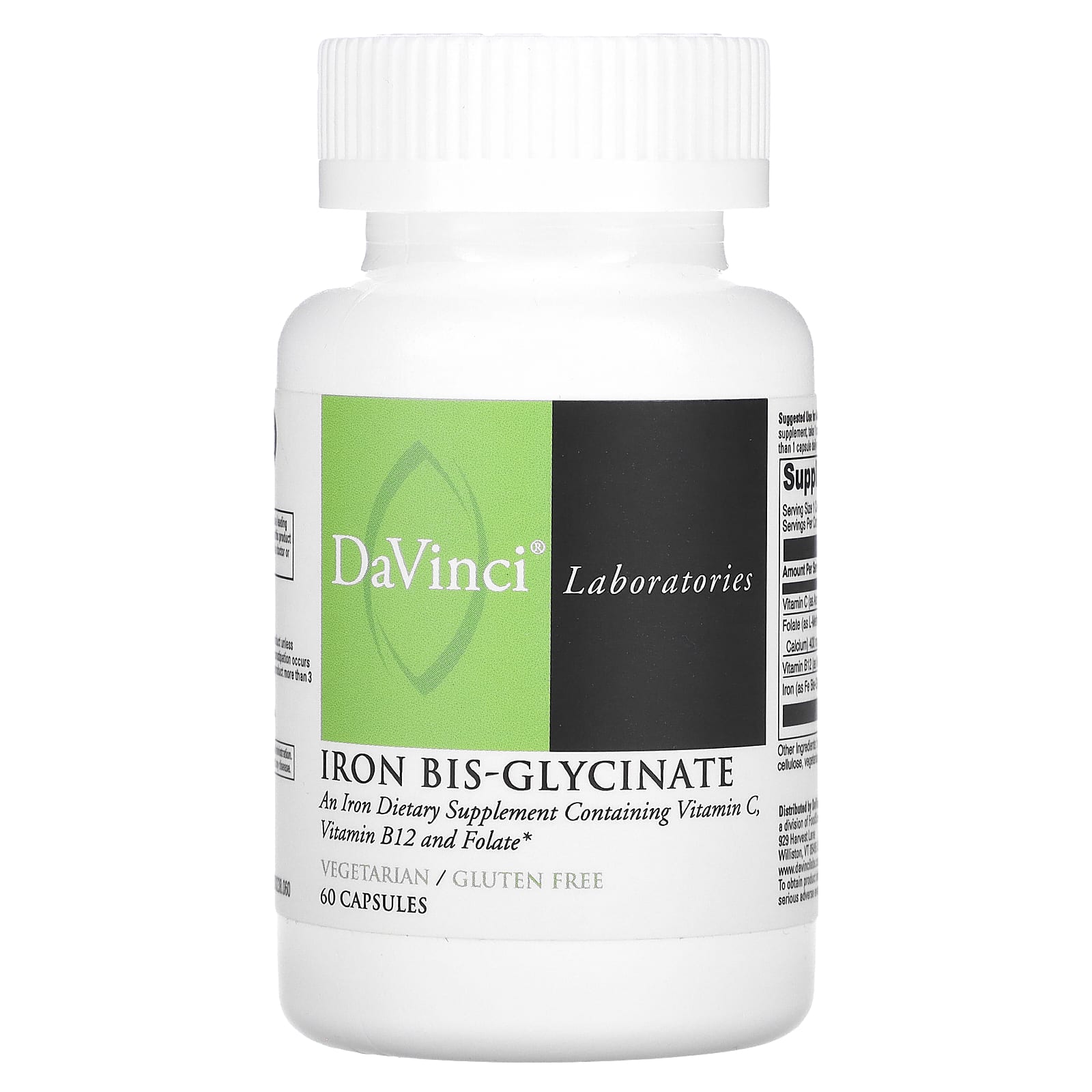 DaVinci Laboratories of Vermont, Iron BisGlycinate, 60 Capsules