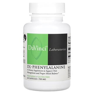 DaVinci Laboratories of Vermont, DL-fenilalanina, 750 mg, 60 capsule