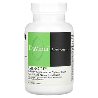 DaVinci Laboratories of Vermont, Amino 21, 750 mg, 90 cápsulas