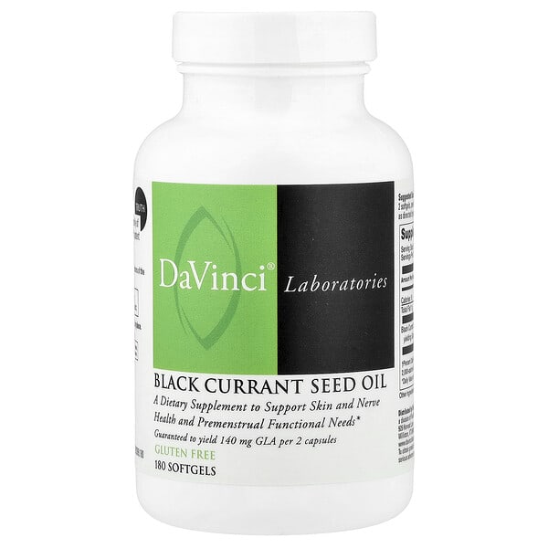 DaVinci Laboratories, 블랙커런트씨오일, 소프트젤 180정(소프트젤 1정당 500mg)