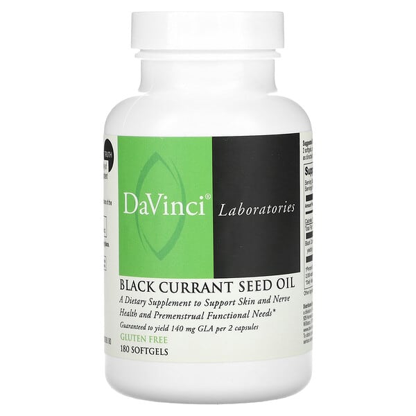 DaVinci Laboratories of Vermont‏, Black Currant Seed Oil, 180 Softgels