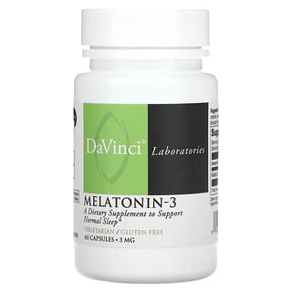 DaVinci Laboratories of Vermont, Mélatonine-3, 3 mg, 60 capsules