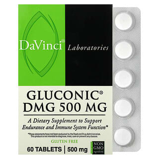 DaVinci Laboratories of Vermont, Gluconic DMG , 500 mg, 60 Tablets