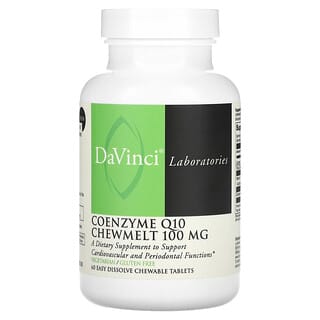 DaVinci Laboratories of Vermont, Coenzima Q10 masticable, 100 mg, 60 comprimidos masticables de fácil disolución