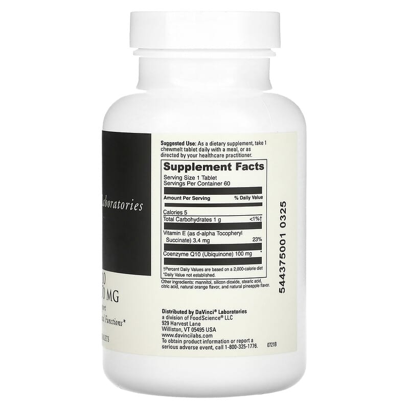 コエンザイムQ10チュウメルト、100mg、60 Easy Dissolve Chewable Tablets