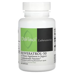 DaVinci Laboratories of Vermont, Resveratrol-50, 50 mg, 120 Cápsulas