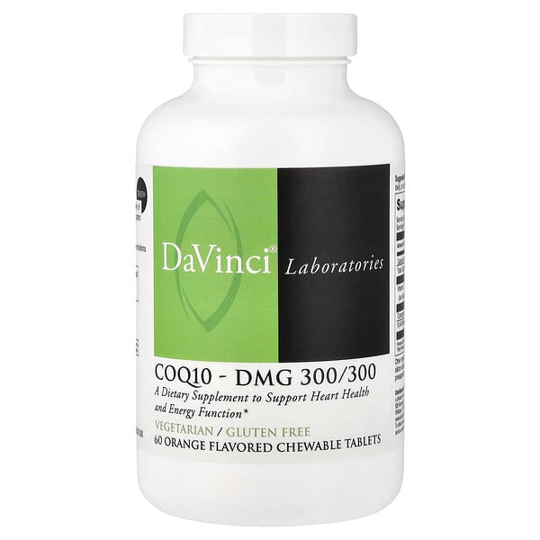 DaVinci Laboratories, CoQ10-DMG 300/300, 오렌지 맛, 츄어블 60정