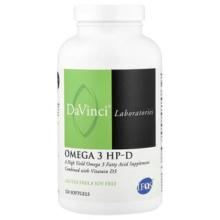 DaVinci Laboratories, Omega-3 HP-D, 120 capsules à enveloppe molle