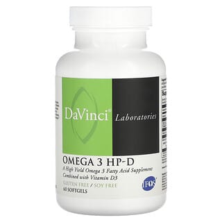 DaVinci Laboratories of Vermont, Omega 3 HP-D, 60 capsule molli