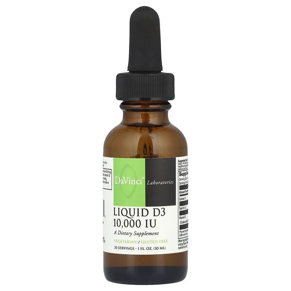 DaVinci Laboratories Liquid D3, 10000 IU, 1 fl oz (30 ml)