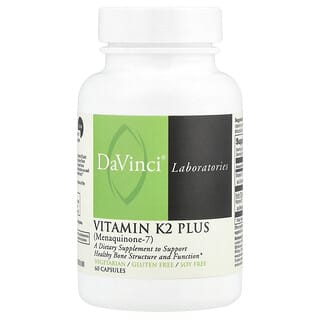 DaVinci Laboratories of Vermont, Vitamin K2 Plus (Menaquinone-7), 60 Capsules