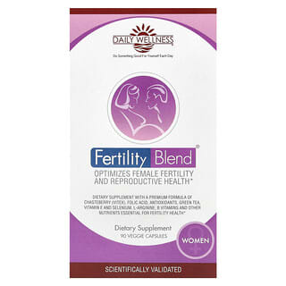 Daily Wellness Company, Mistura de Fertilidade para Mulheres, 90 Cápsulas Vegetais