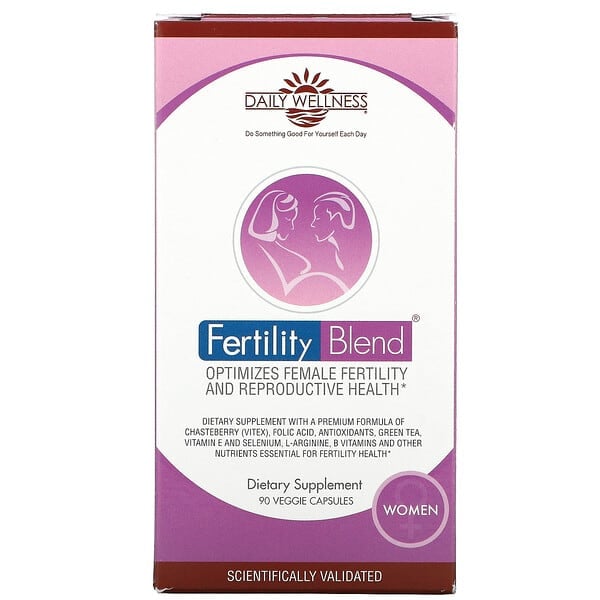 Daily Wellness Company, Смесь для фертильности женщин, 90 капсул в растительной оболочке