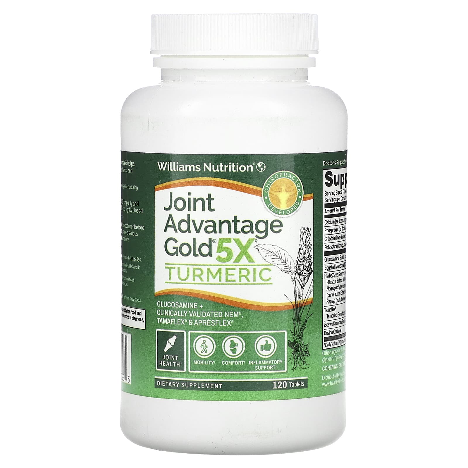 Williams Nutrition Joint Advantage Gold 5x Turmeric 120 Tablets 