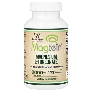 Double Wood Supplements, Magtein®, magnesium L-threonaat, 120 capsules (500 mg per capsule)