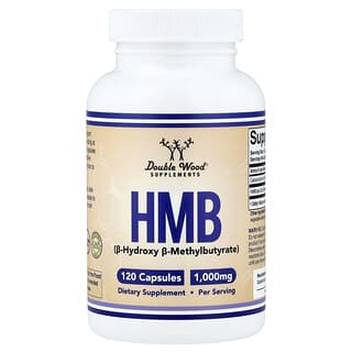 Double Wood Supplements, HMB, B-hidroxi-B-metilbutirato, 120 cápsulas
