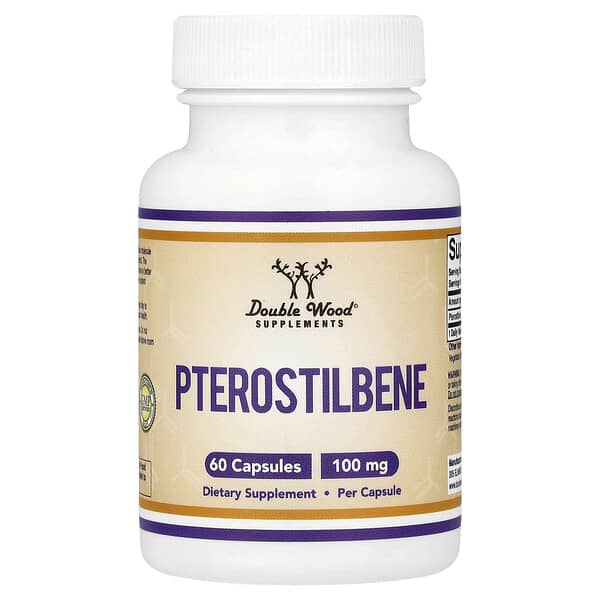 Double Wood Supplements, Pterostilbene, 100 mg, 60 Capsules — product photo 1