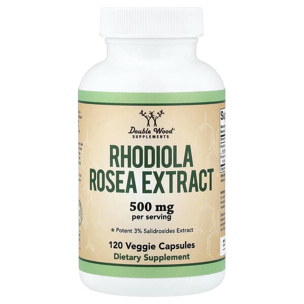 Double Wood Supplements, Rhodiola Rosea Extract, 500 mg, 120 Veggie Capsules — product photo 1