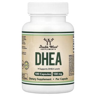 Double Wood Supplements, DHEA, 100 mg, 180 Kapsul