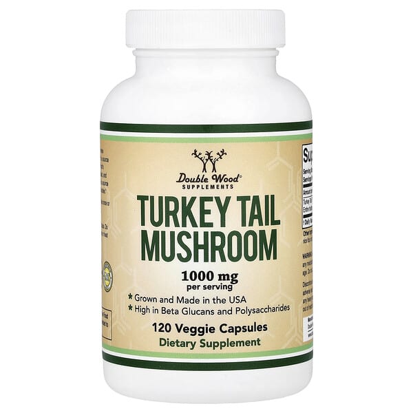 Double Wood Supplements, Turkey Tail Mushroom, 120 Veggie Capsules (500 mg per Capsule) — product photo 1